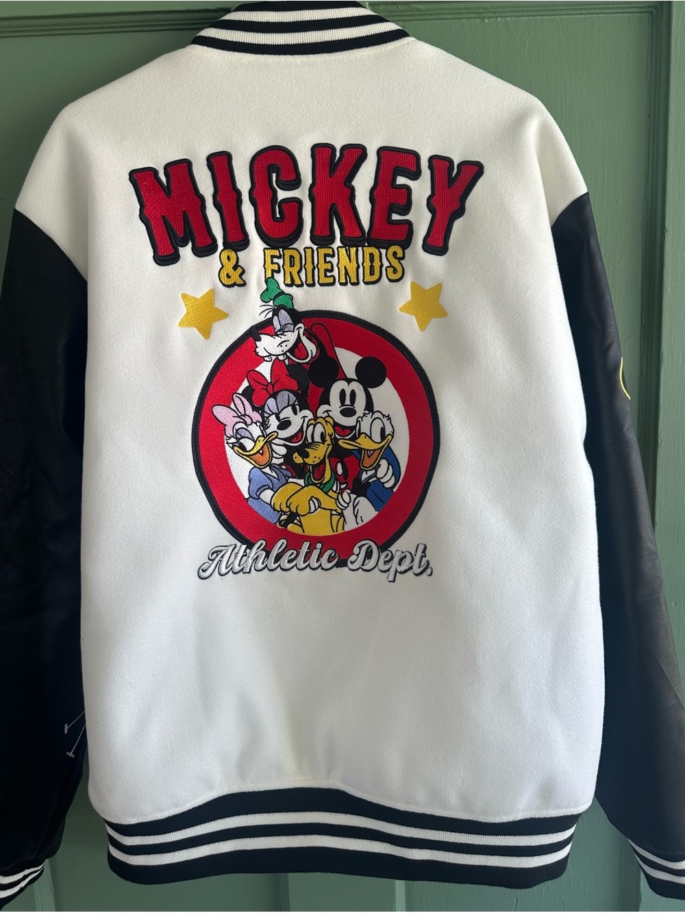 UNISEX DISNEY MICKEY & FRIENDS CHENILLE PATCH VARSITY JACKET